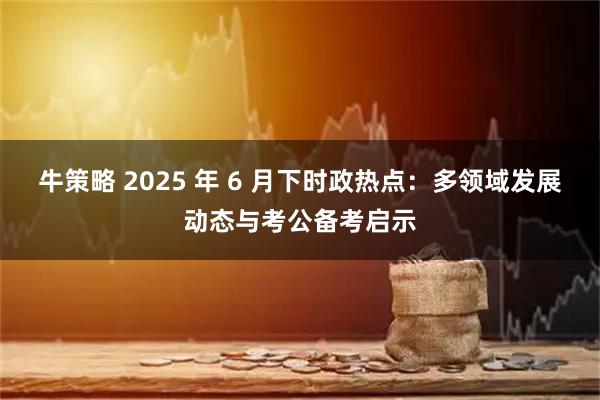 牛策略 2025 年 6 月下时政热点：多领域发展动态与考公备考启示