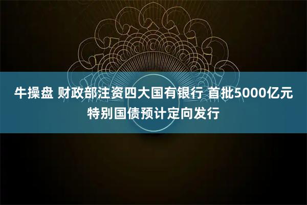 牛操盘 财政部注资四大国有银行 首批5000亿元特别国债预计定向发行