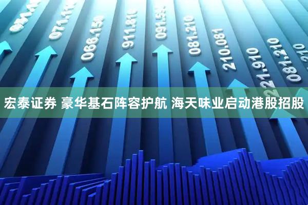 宏泰证券 豪华基石阵容护航 海天味业启动港股招股