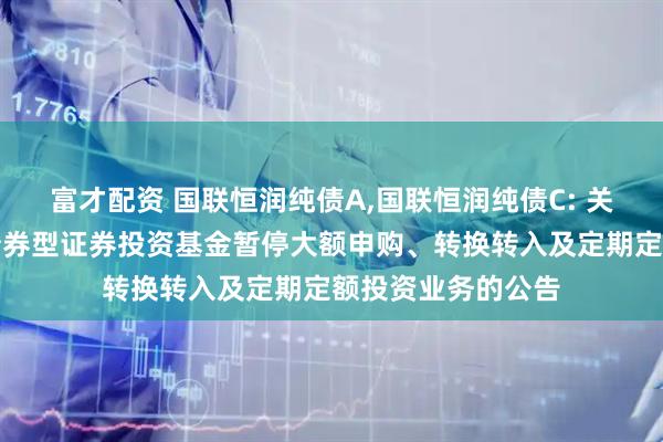 富才配资 国联恒润纯债A,国联恒润纯债C: 关于国联恒润纯债债券型证券投资基金暂停大额申购、转换转入及定期定额投资业务的公告
