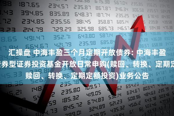 汇操盘 中海丰盈三个月定期开放债券: 中海丰盈三个月定期开放债券型证券投资基金开放日常申购(赎回、转换、定期定额投资)业务公告